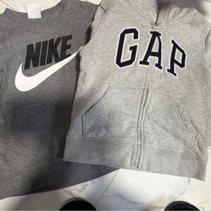 Nike and GAP Kids Gray Hoodies